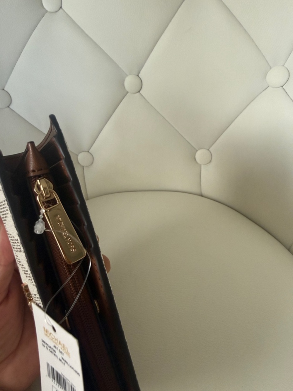 Michael Kors Jet Set Continental  Signature Vanilla Slim Wallet Snap Closure NEW - Picture 5 of 11